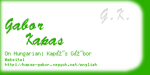 gabor kapas business card